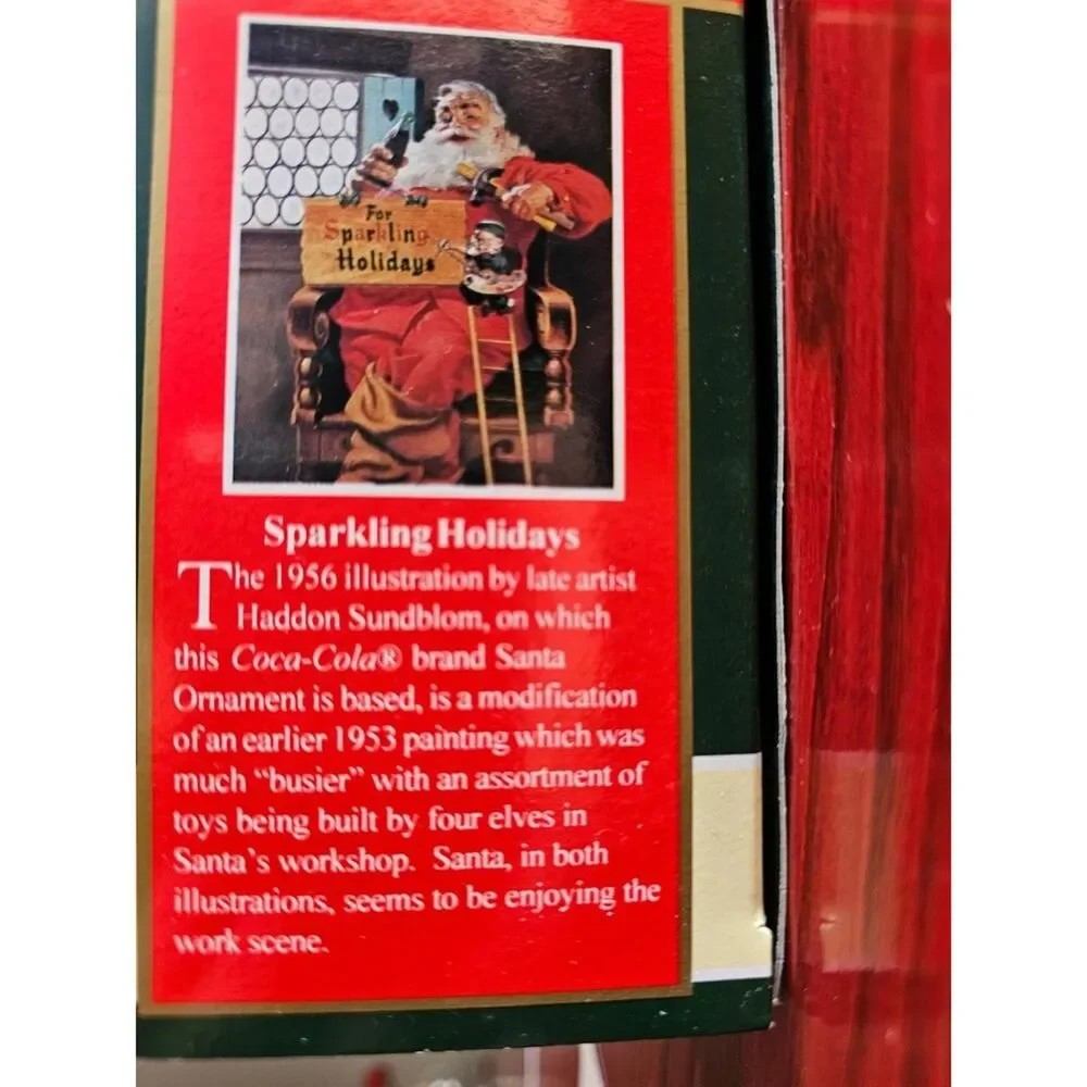 Coca Cola Trim-A-Tree Ornament 1995 Sparkling Holidays Santa NIB
